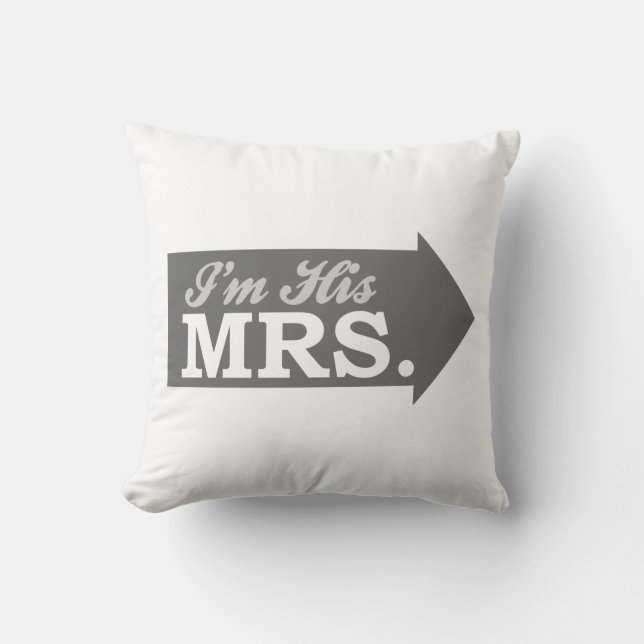 Coussin Je suis sa Mme (la flèche grise) (Recto)