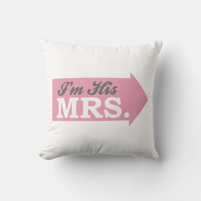 Coussin Je suis sa Mme (la flèche rose) (Recto)