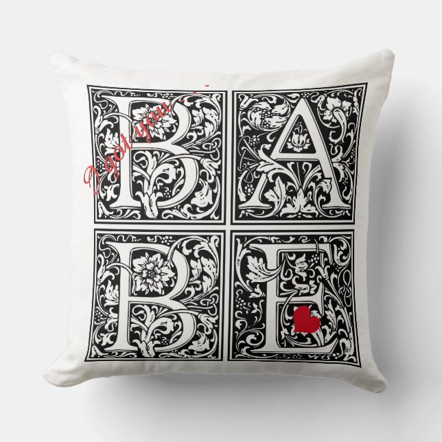Coussin Je t'ai "BABE" (Recto)