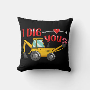 Coussin Je t'ai creusé Backhoe Valentine