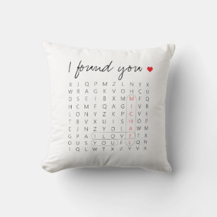 Coussin Je T'Ai Trouvé Romantique Mot Recherche Jeu Jeu Je