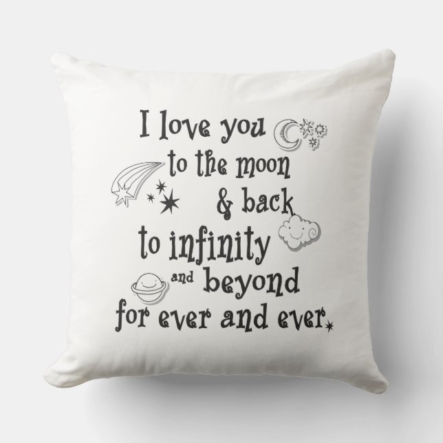 Coussin Je t'aime à la lune et au dos (Recto)