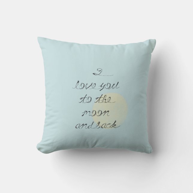 Coussin Je t'aime à la lune et au dos (Recto)