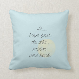 Coussin Je t'aime à la lune et au dos