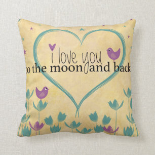 Coussin Je t'aime à la lune et au dos ! !