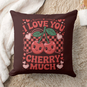 Coussin Je t'aime beaucoup Cherry Groovy Mignon Fruit Sain