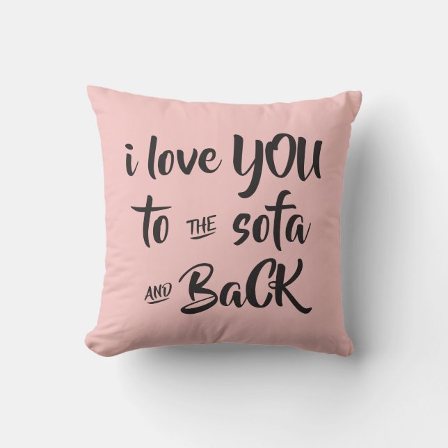 Coussin Je t'aime citations drôles arrières de jour de (Recto)