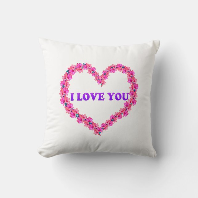 Coussin Je T'Aime Jeter L'Oreiller (Recto)