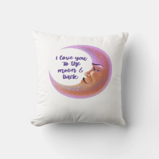 Coussin Je t'aime jusqu'à la lune et retour Amour intempor