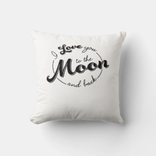 Coussin Je t'aime jusqu'à la lune et retour Amour intempor