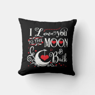Coussin Je t'aime jusqu'à la lune et retour Cadeau romanti