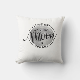Coussin Je t'aime jusqu'à la lune et retour Élégant et sin