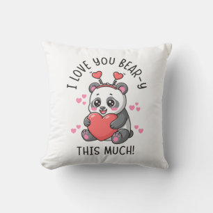 Coussin Je t'aime Ourson autant que ça - Panda de la Saint