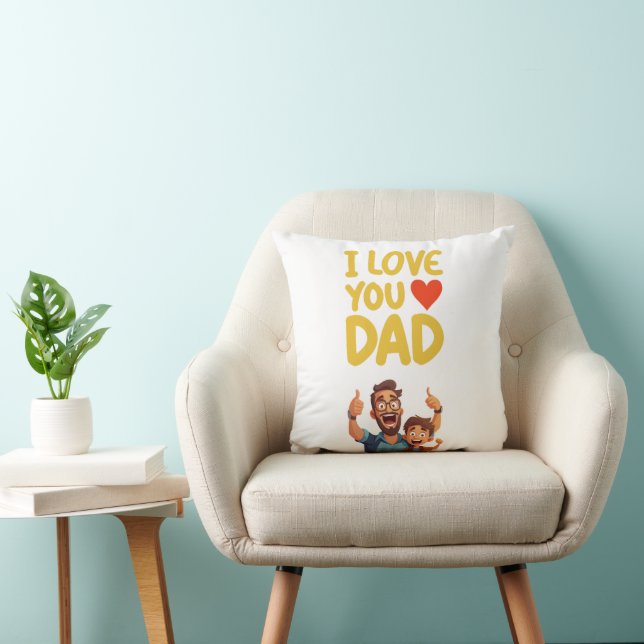 Coussin Je t'aime, papa et maman (Chaise)