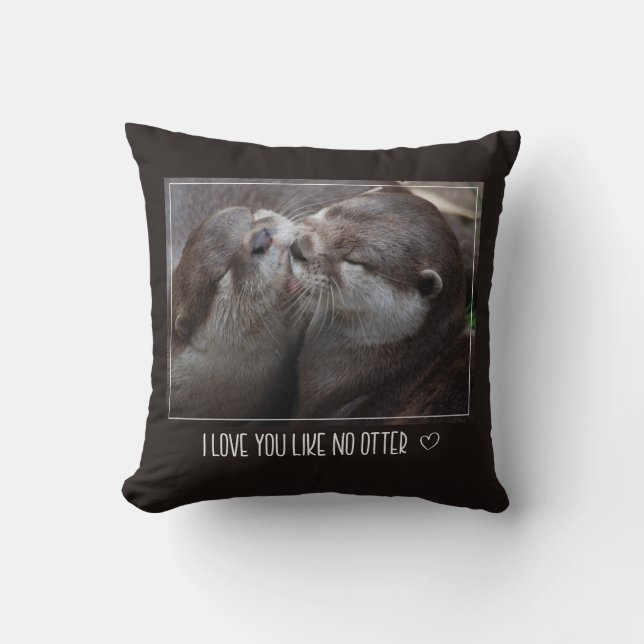Coussin Je T'Aime Pas D'Otter Mignonne Photo (Recto)