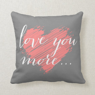 Coussin Je t'aime plus... coeur rose