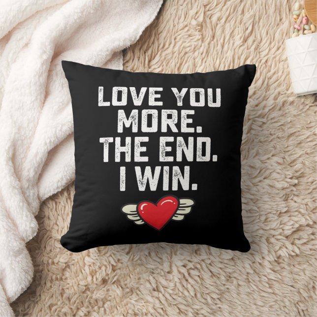 Coussin Je t'aime plus La fin Je gagne la Saint Valentin (Couverture)