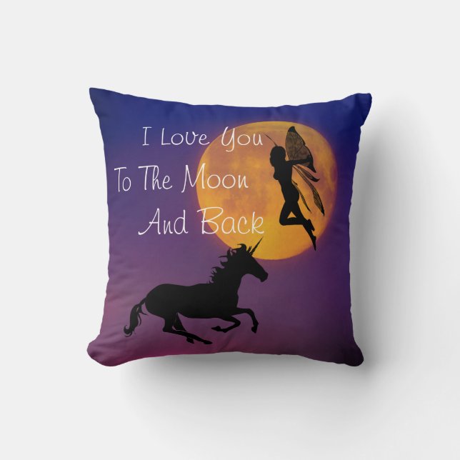 Coussin Je T'Aime Sur La Lune Et De Retour (Recto)