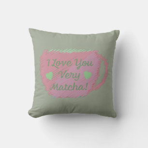 Coussin Je t'aime très Matcha