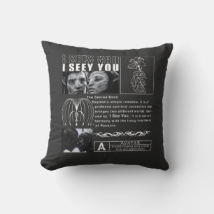 Coussin Je te vois" Art de connexion de l'âme - Noir minim