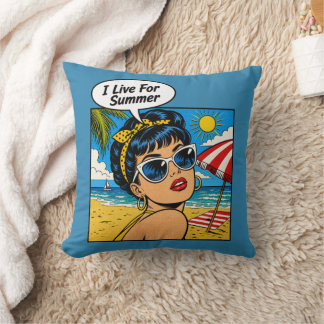 Coussin Je vis pour l'été
