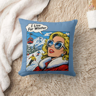 Coussin Je vis pour l'hiver