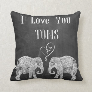 Coussin JE VOUS AIME TONS/Elephant Art/Mariage Personnalis