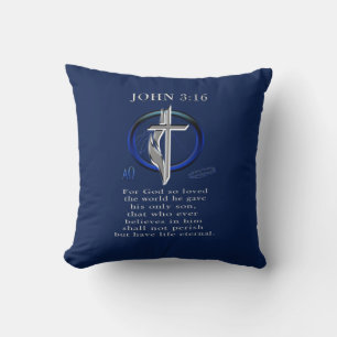 Coussin Jean 3:16 chrétien 