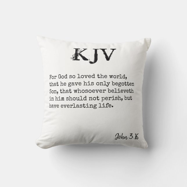 Coussin Jean 3:16 Citation de la Bible - Peut être Customi (Recto)