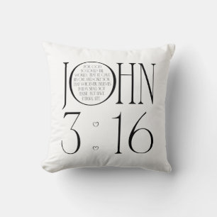 Coussin Jean 3:16 Verset de la Bible
