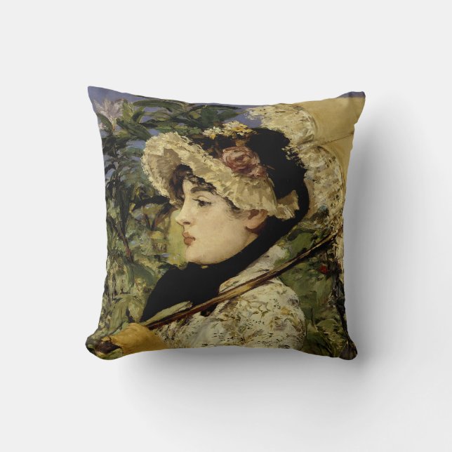Coussin Jeanne : Printemps 1881 par Manet (Recto)