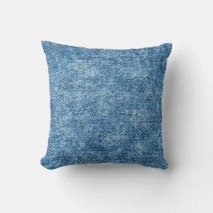 Coussin Jeans en bleu acide. Denim arrière - plan, texture