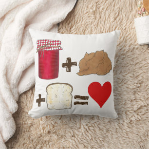 Coussin Jelly + Beurre d'arachide + Pain = Coeur d'amour