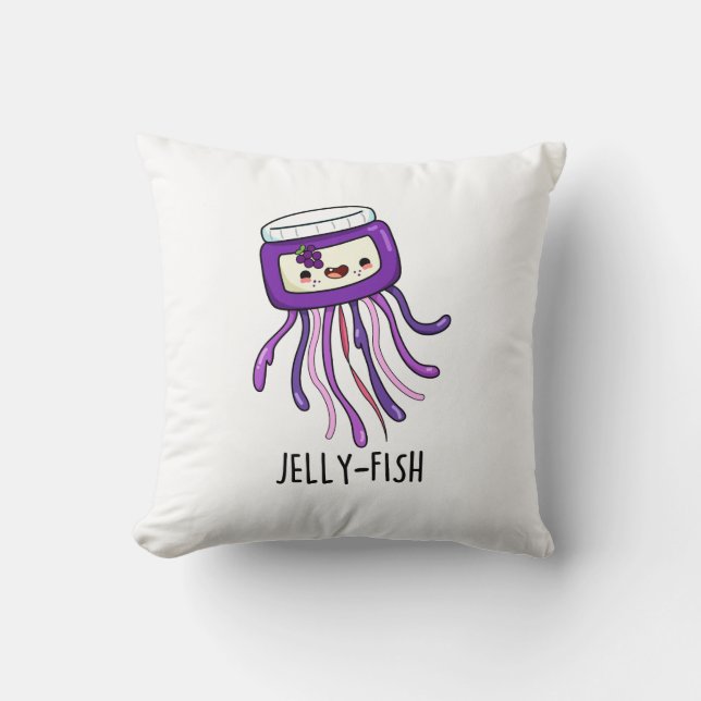 Coussin Jelly-fish Drôle Jelly Jar Pun (Recto)