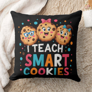 Coussin J'enseigne aux cookies intelligents professeur de