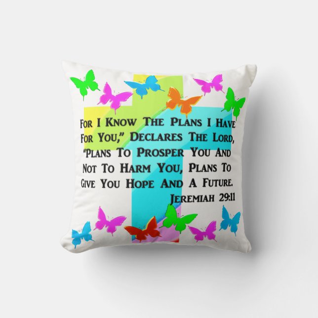 COUSSIN JEREMIAH INSPIRATIONNEL 29:11 CHRÉTIEN (Recto)
