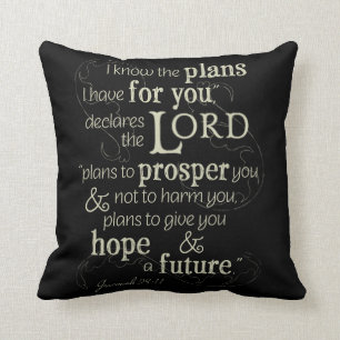 Coussin Jérémie 29:11 Je connais les plans que j'ai pour v