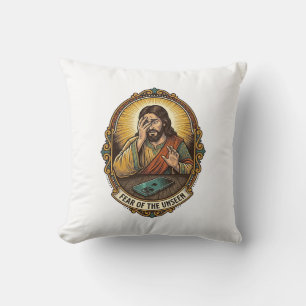 Coussin Jésus a laissé tomber l'écran du téléphone sur la