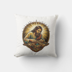 Coussin Jésus a laissé tomber une petite carte SD Perdue T