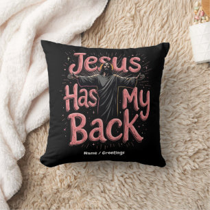 Coussin Jésus a mon dos Foi, Espoir, le pouvoir de la croy