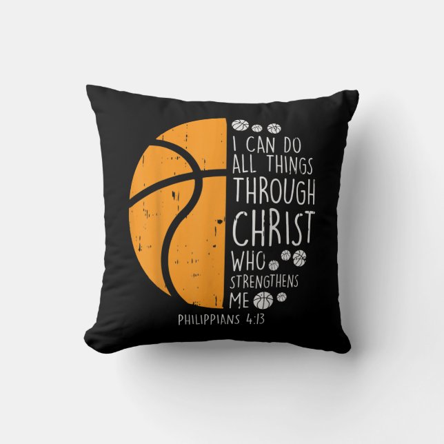 Coussin Jésus amour | Je Peux Faire Tout Par Le Christ (Recto)