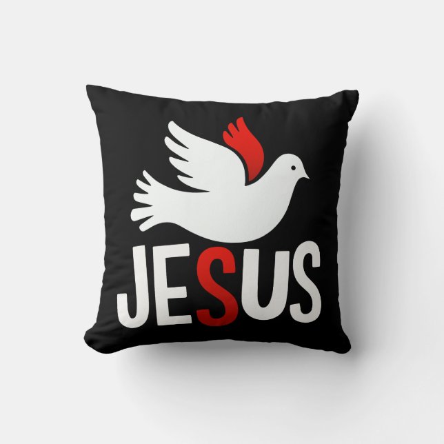 Coussin Jésus avec colombe (Recto)