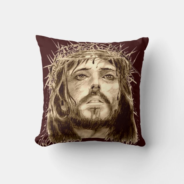 Coussin Jésus-Christ avec une couronne d'épines (Recto)