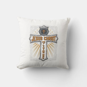 Coussin Jésus-Christ Mon Espoir Vivant Croix Vintage