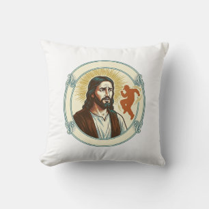 Coussin Jésus confus tendance virale de danse silhouette v