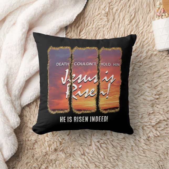 Coussin JÉSUS DE Pâques chrétienne EST RISQUÉ Parties scin (Couverture)