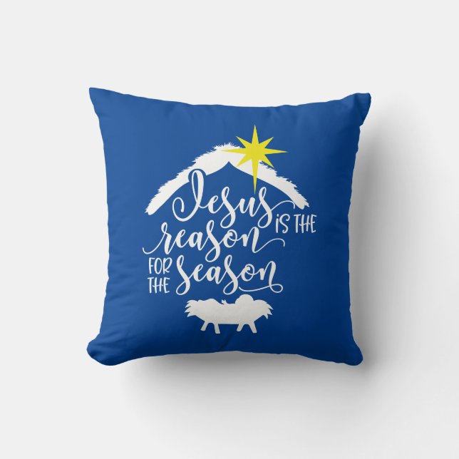Coussin Jésus Est La Raison De La Nativité De La Saison (Recto)