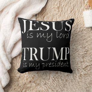 Coussin Jésus est mon Seigneur Trump est mon Président