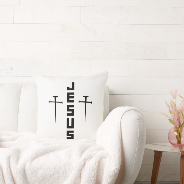 Coussin JESUS Nail Croix foi chrétienne pour les croyants (Canapé)