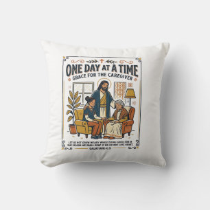 Coussin Jésus Soignant Parents Âgés Graphique Tee Christi
